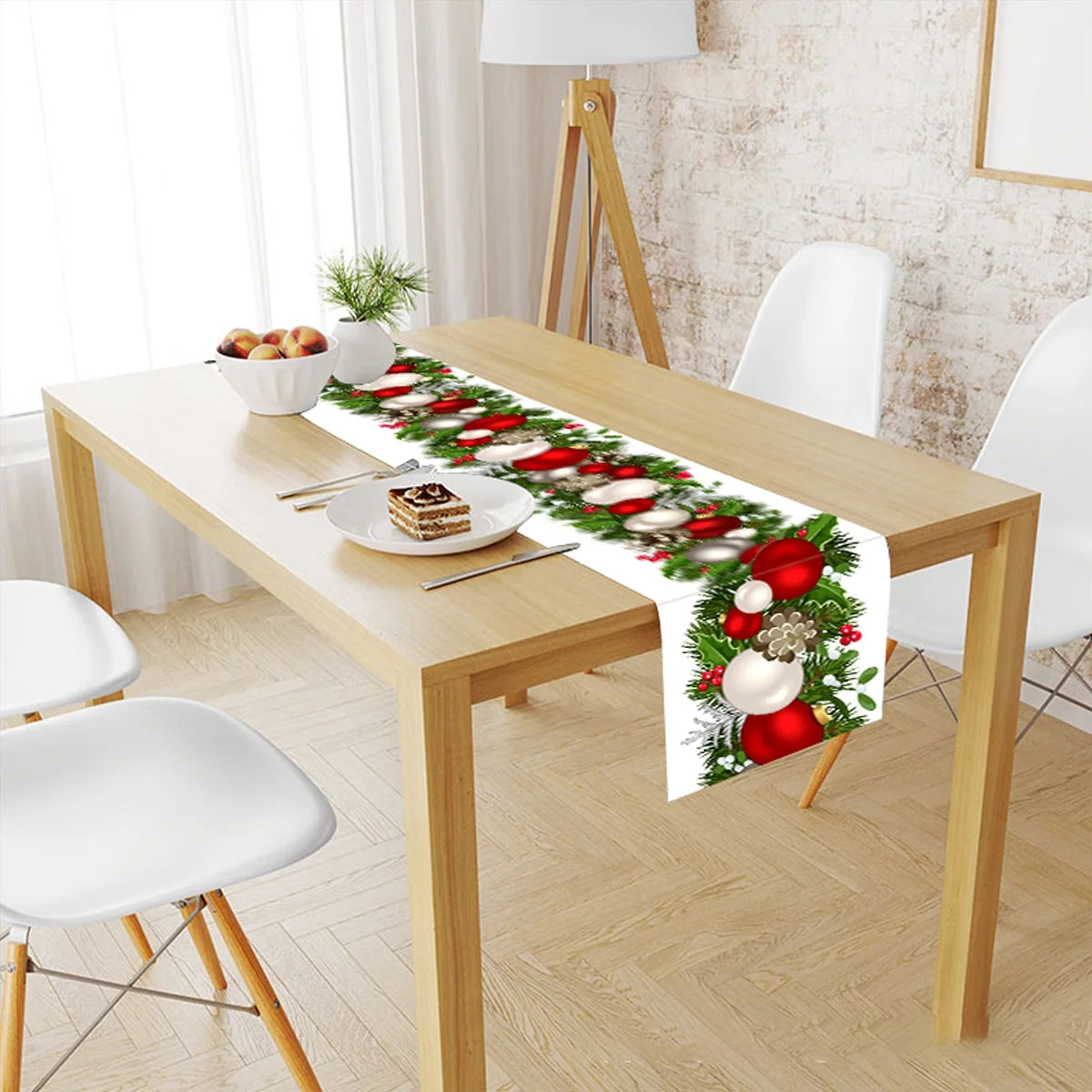 Linen Christmas Table Runner Seasonal Winter Christmas Xmas Table Runner Holiday Farmhouse Style Table Decor
