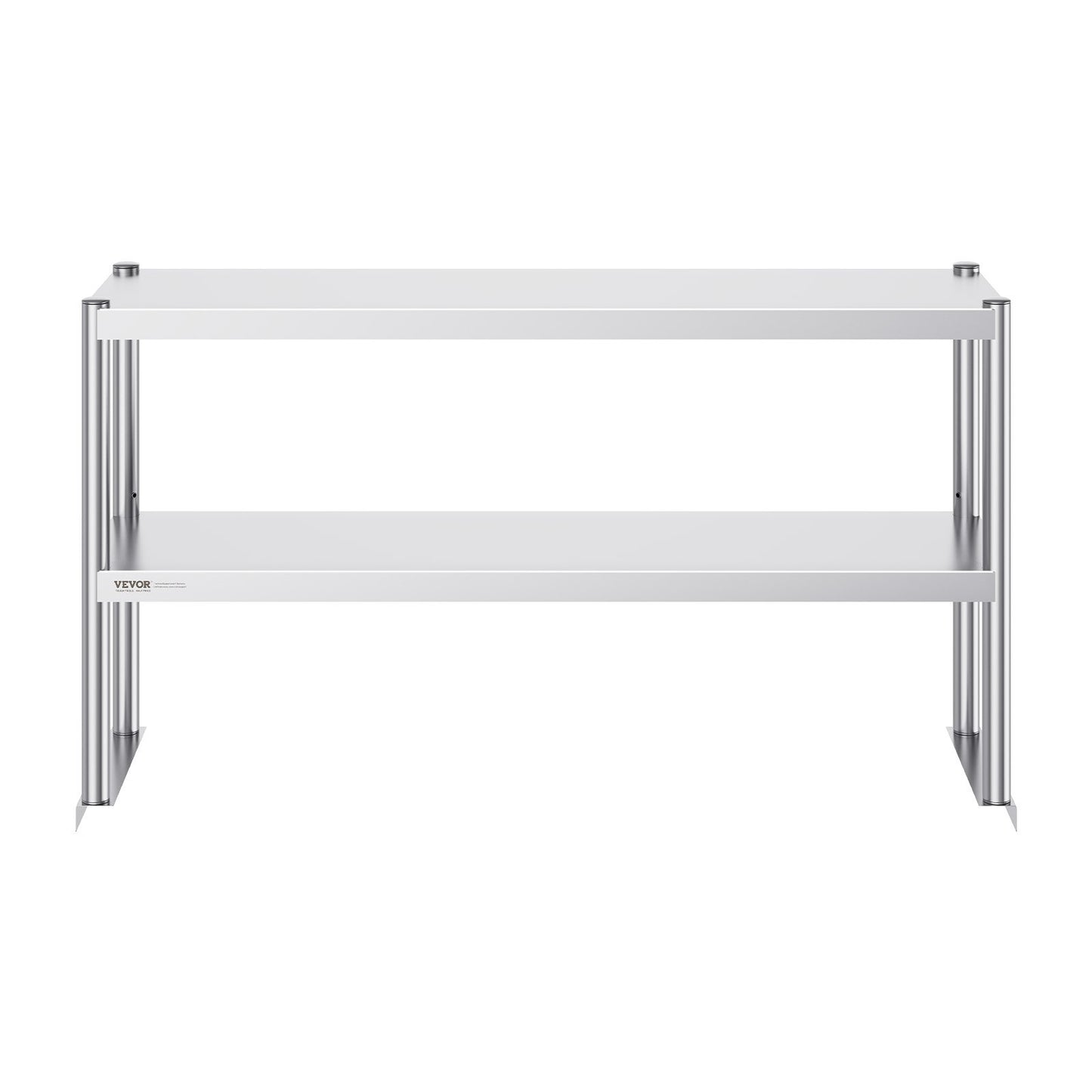 VEVOR Double Overshelf, Double Tier Stainless Steel Overshelf, 12 X 48 Inch Double Deck Overshelf, Height Adjustable Overshelf Prep Work Table for Kitchen, Restaurant and Workshop