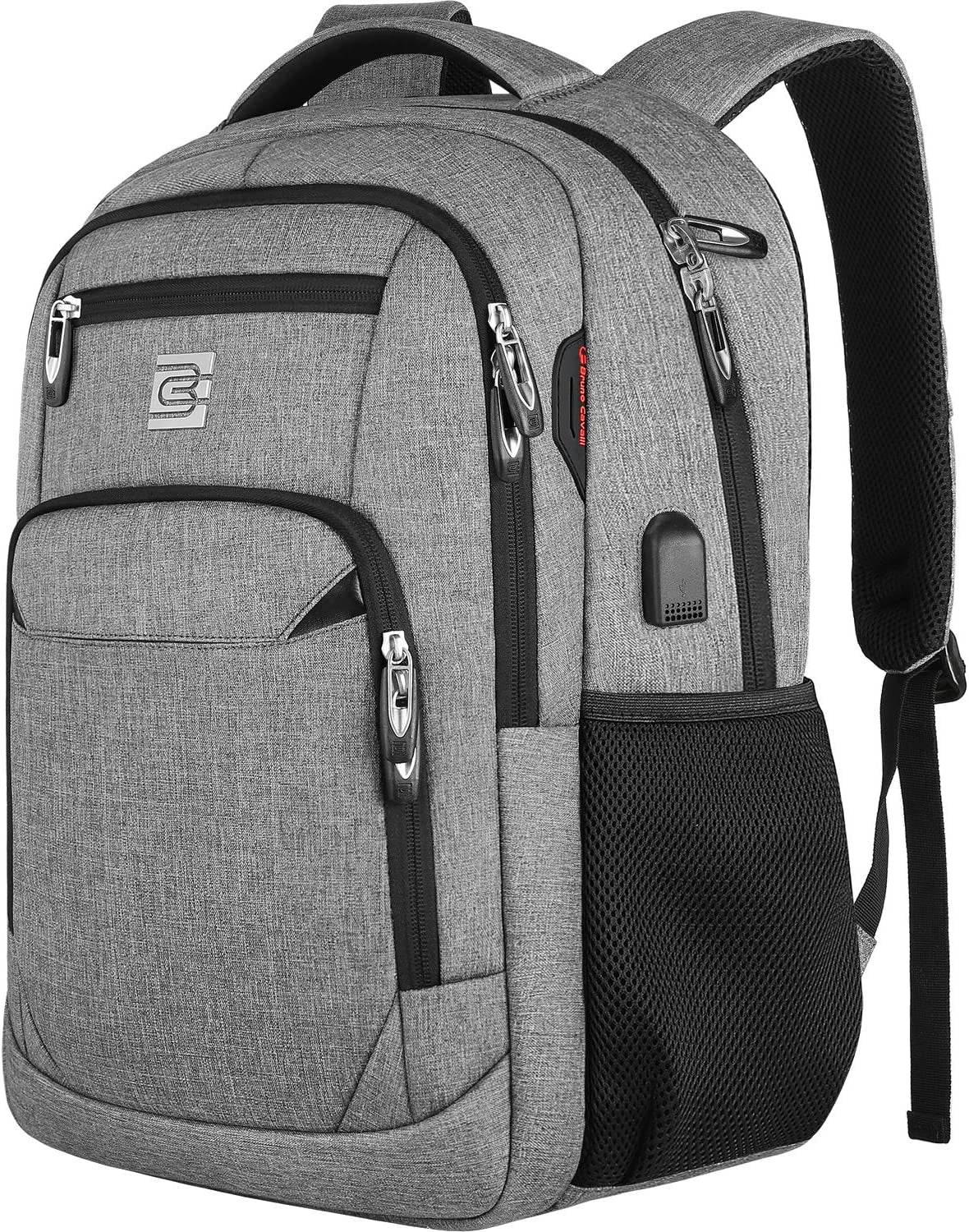 17 Inch Laptop Backpack, Business anti Theft Slim Durable Laptops Backpack with USB Charging Port, Water Resistant College Computer Bag Gifts for Men & Women Fits 15.6 Inch Notebook-Grey