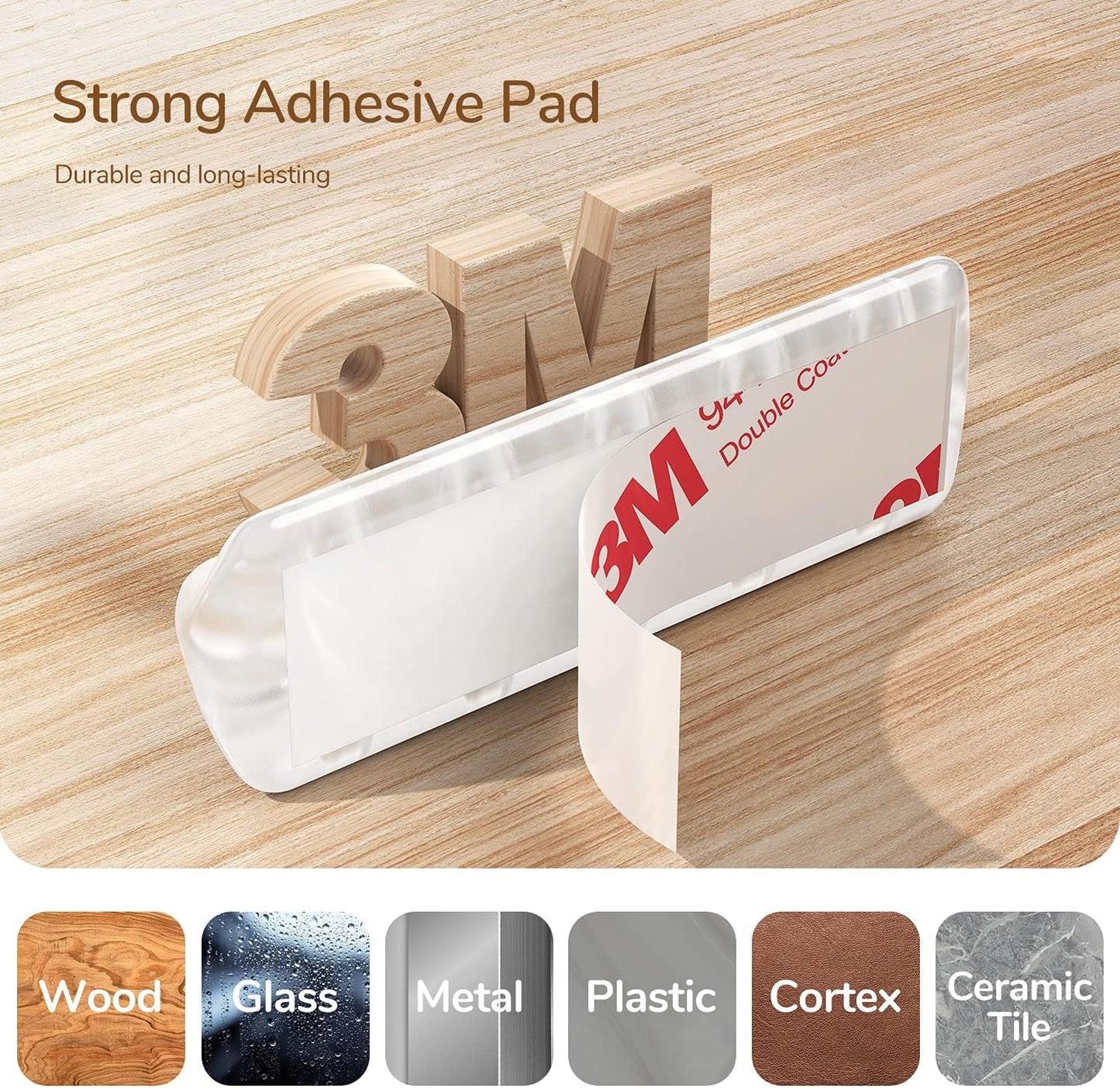 Clear Cable Clips - Cord Holders - Self Adhesive Cable Management Organizer - Home, Office, Cubicle, Car, Nightstand, Desk Accessories - Gift Ideas Men, Women, Dad, Mom (5 Packs/15 Slots)