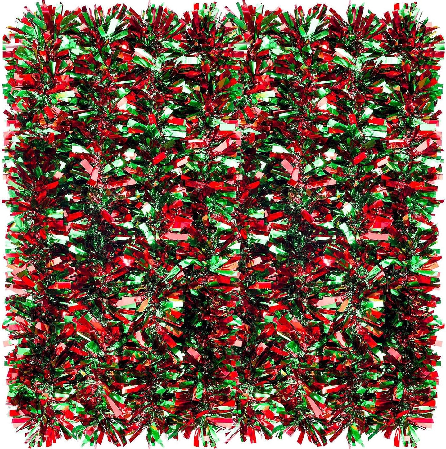 26.2 Ft Christmas Tinsel Garland Red and Green Metallic Tree Garland Glitter Party Tinsel Hanging Decorations for Christmas Tree Wedding Birthday Party Supplies