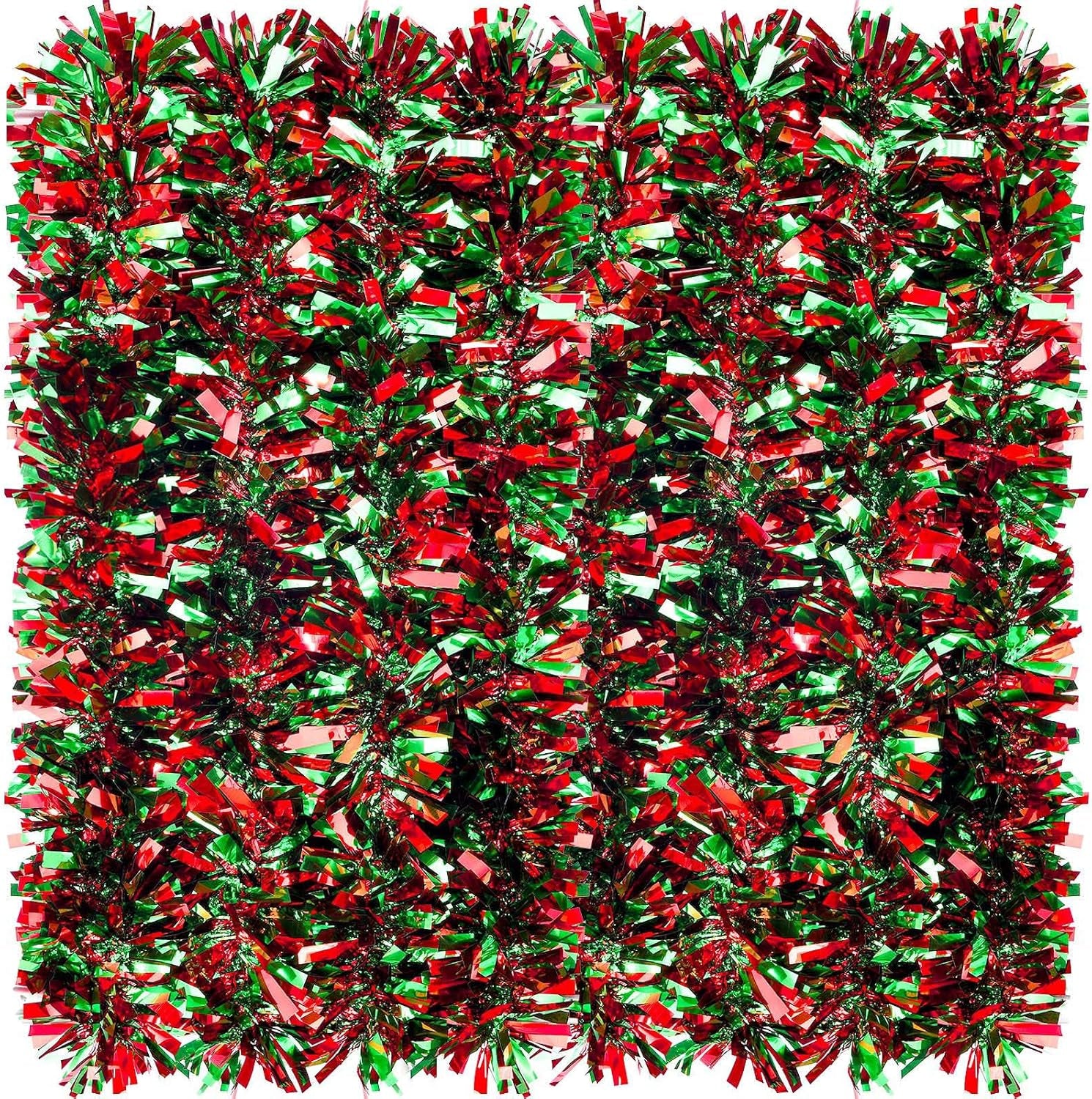 26.2 Ft Christmas Tinsel Garland Red and Green Metallic Tree Garland Glitter Party Tinsel Hanging Decorations for Christmas Tree Wedding Birthday Party Supplies