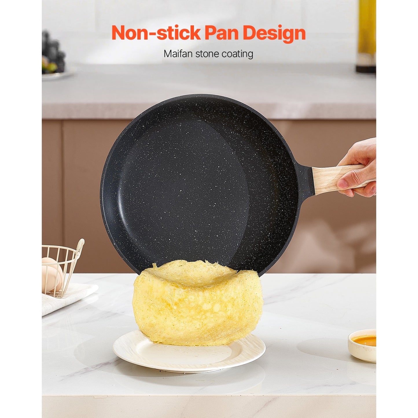 17 Pieces Kitchen Pots & Pans Set Granite Nonstick Cookware Set with Lids