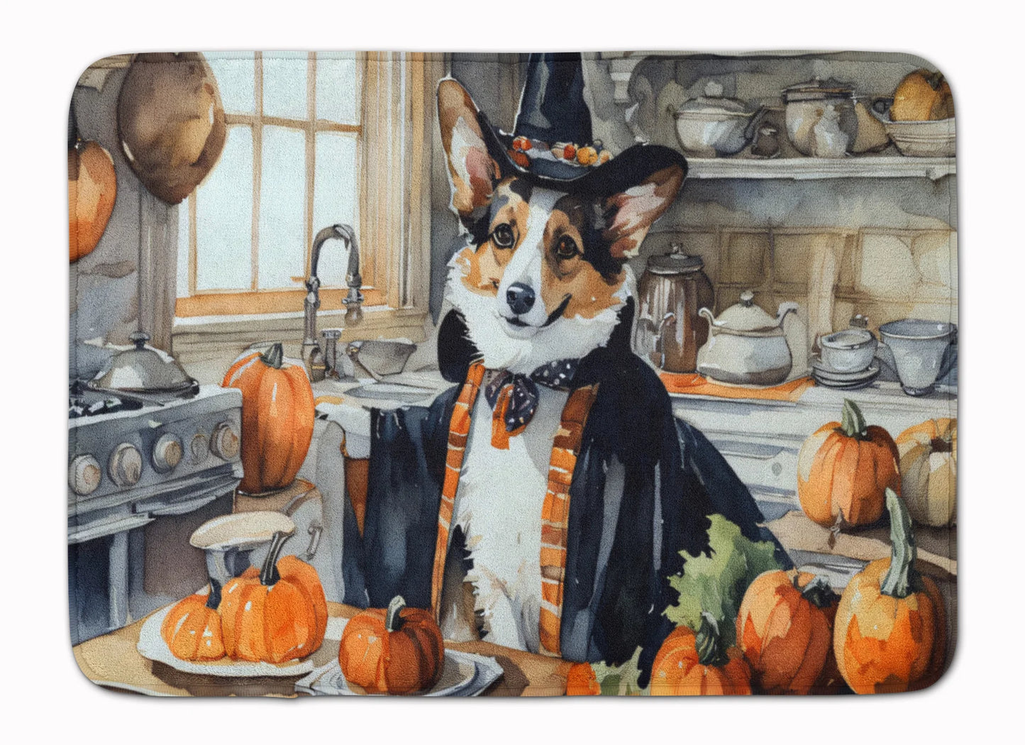 Corgi Fall Kitchen Pumpkins Memory Foam Kitchen Mat