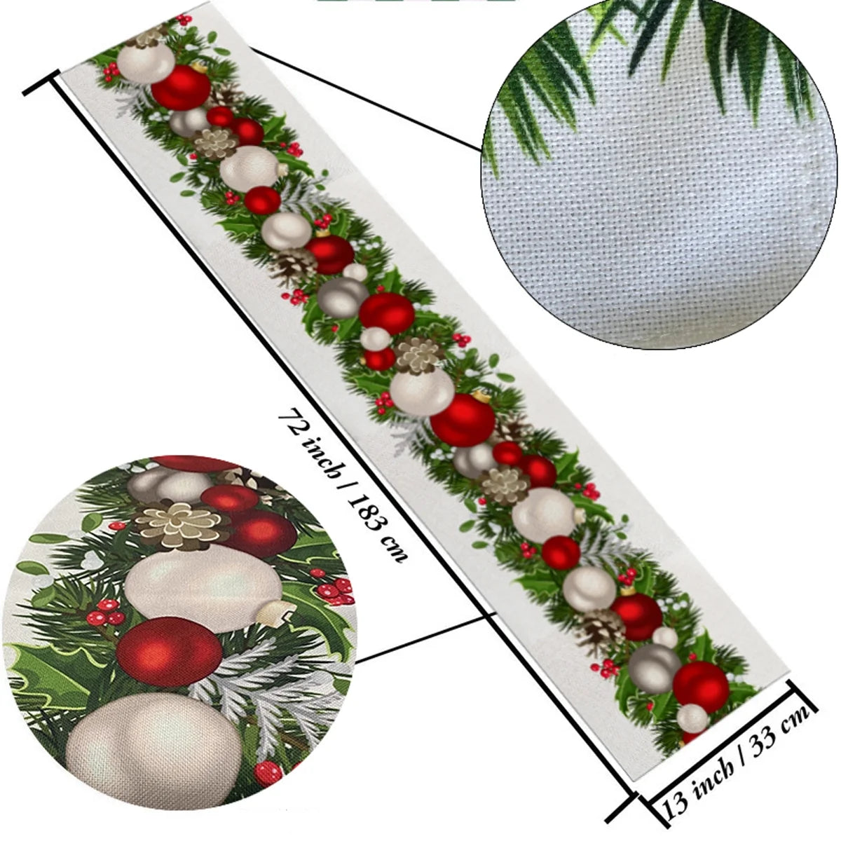 Linen Christmas Table Runner Seasonal Winter Christmas Xmas Table Runner Holiday Farmhouse Style Table Decor