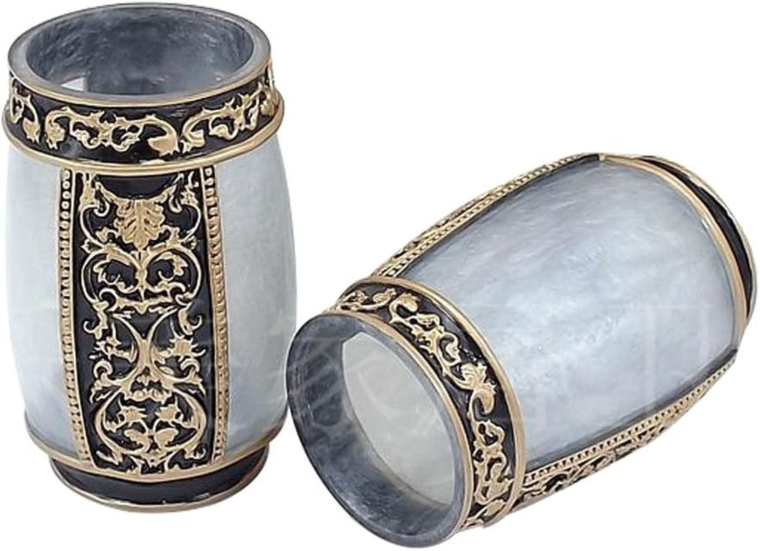 Creative Bath Ensemble, 5 Piece Bathroom Accessories Set, Collection Bath Set Features Soap Dispenser, Toothbrush Holder, Tumbler, & Soap Dish- Silver