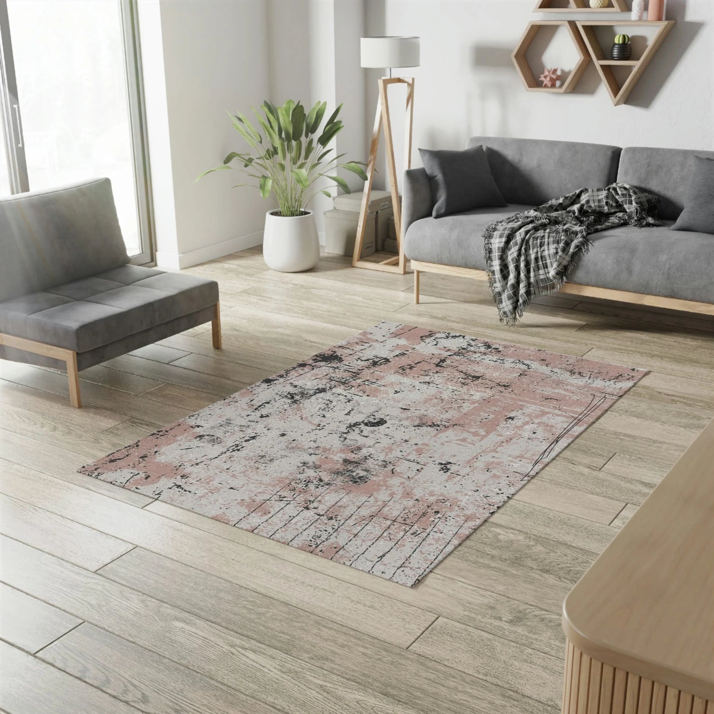 Area Rug Meditation Rectangular Multipurpose PALE - Minimal by QN