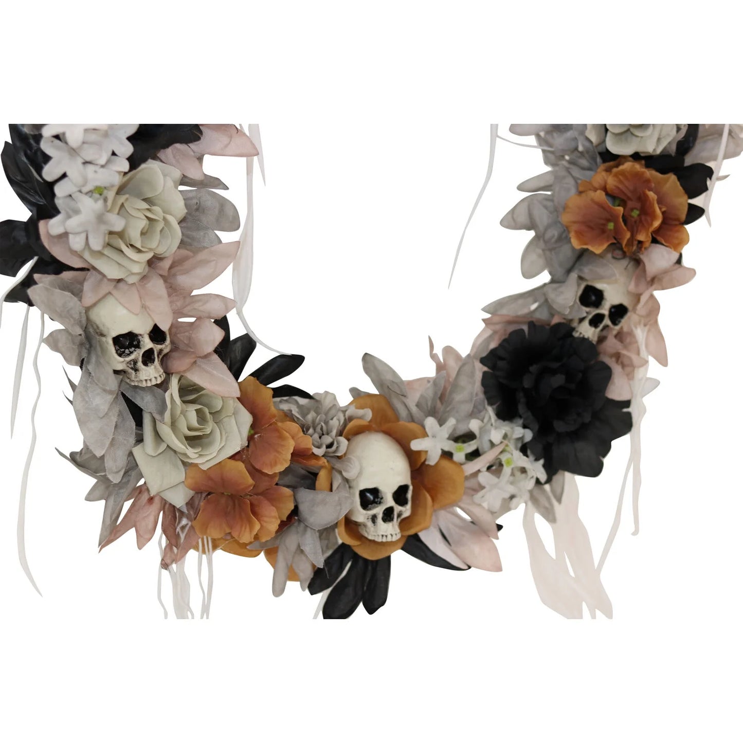 22 in Halloween Autumn Wreath with Skulls, Multicolor, HHWRTHSKL-7