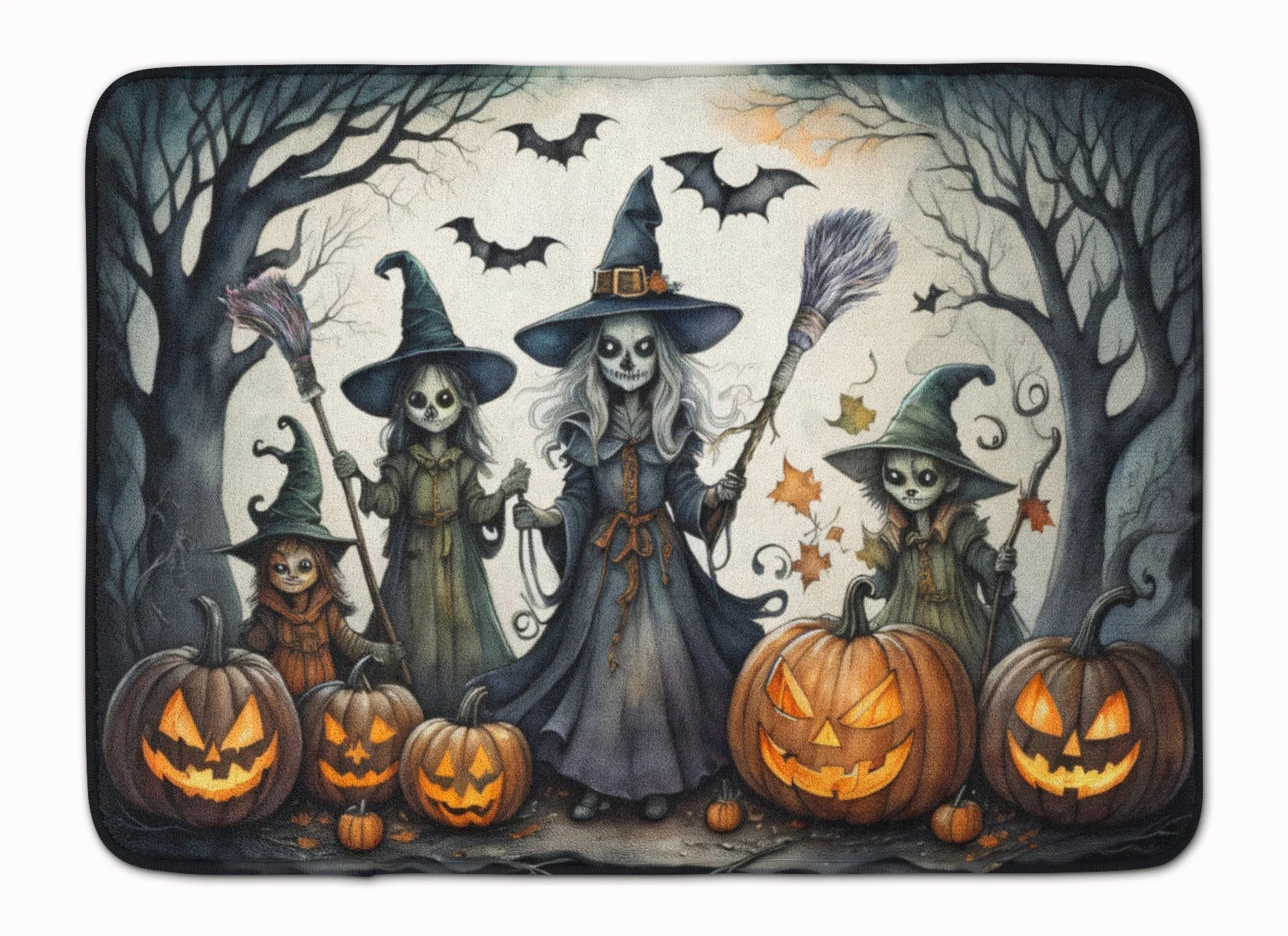 Witches Spooky Halloween Memory Foam Kitchen Mat