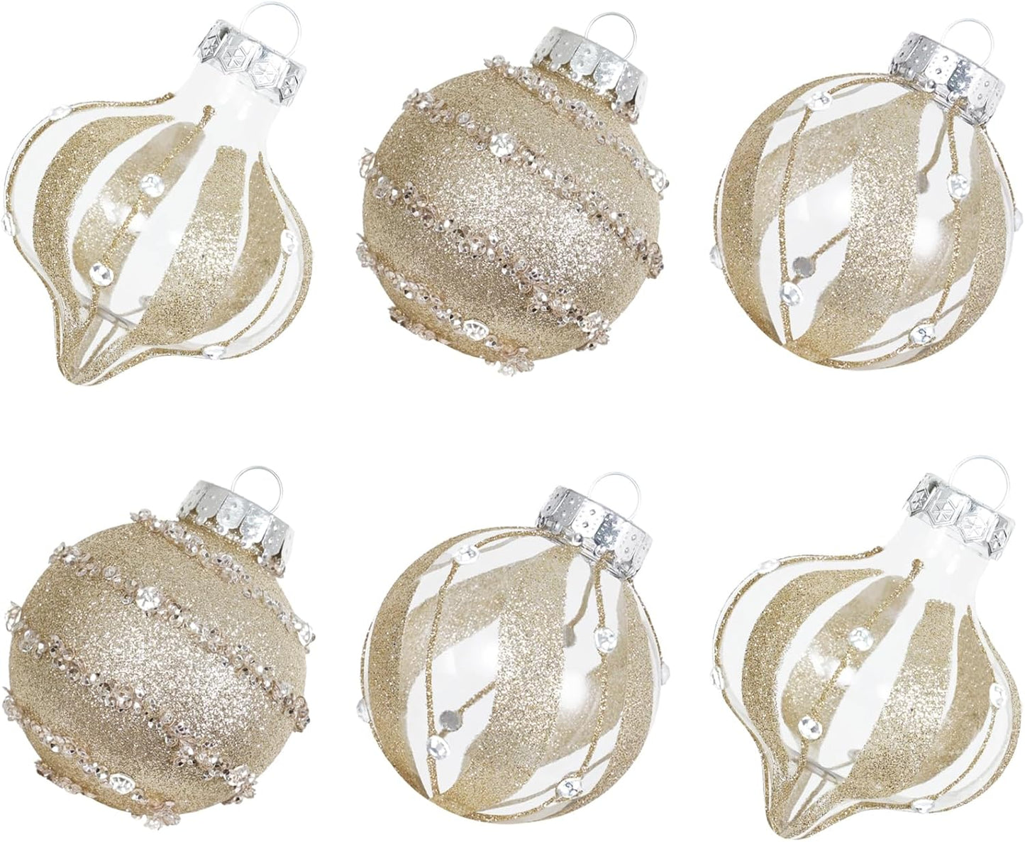 Christmas Ball Ornaments Set, Shatterproof Christmastree Decorations,12Ct Large Plastic Hanging Ornaments, 70Mm/2.76",Champagne Gold