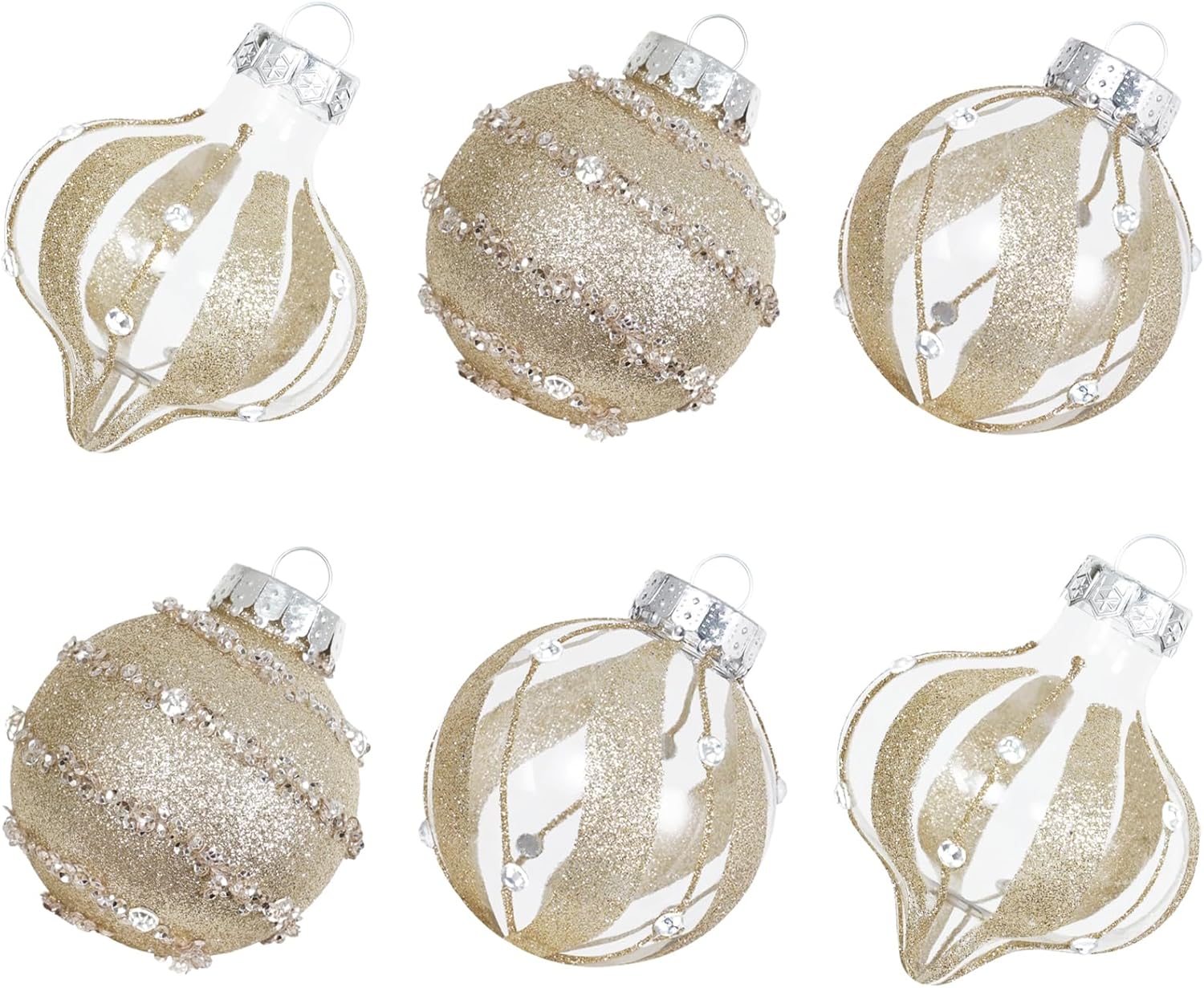 Christmas Ball Ornaments Set, Shatterproof Christmastree Decorations,12Ct Large Plastic Hanging Ornaments, 70Mm/2.76",Champagne Gold