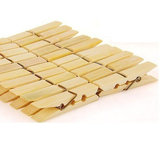 40 Pcs Wood Clothespins Wooden Laundry Clothes Pins Large Spring Regular Size