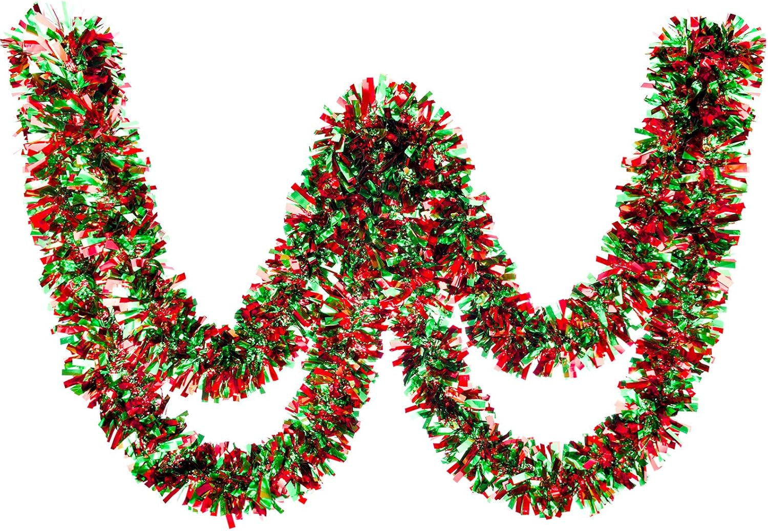 26.2 Ft Christmas Tinsel Garland Red and Green Metallic Tree Garland Glitter Party Tinsel Hanging Decorations for Christmas Tree Wedding Birthday Party Supplies