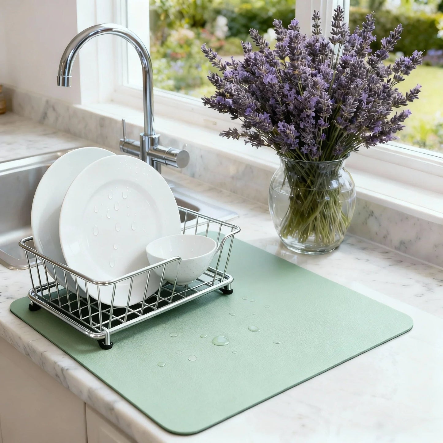 Dish Drying Mat – Absorbent Quick Dry Kitchen Counter Mat – Non-Slip & Easy to Clean | Strabella