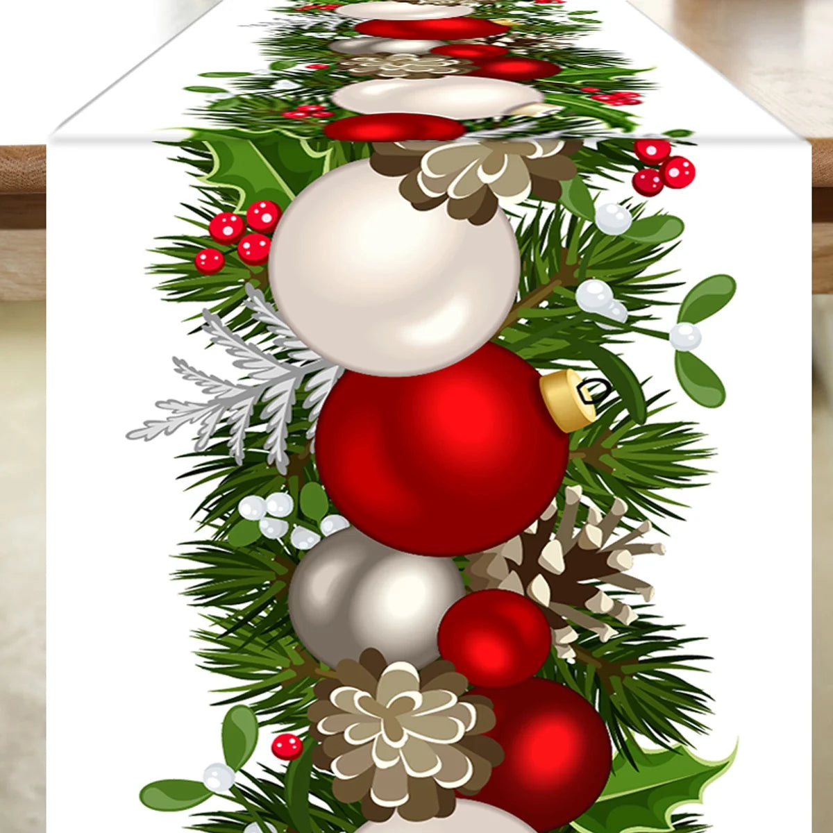 Linen Christmas Table Runner Seasonal Winter Christmas Xmas Table Runner Holiday Farmhouse Style Table Decor