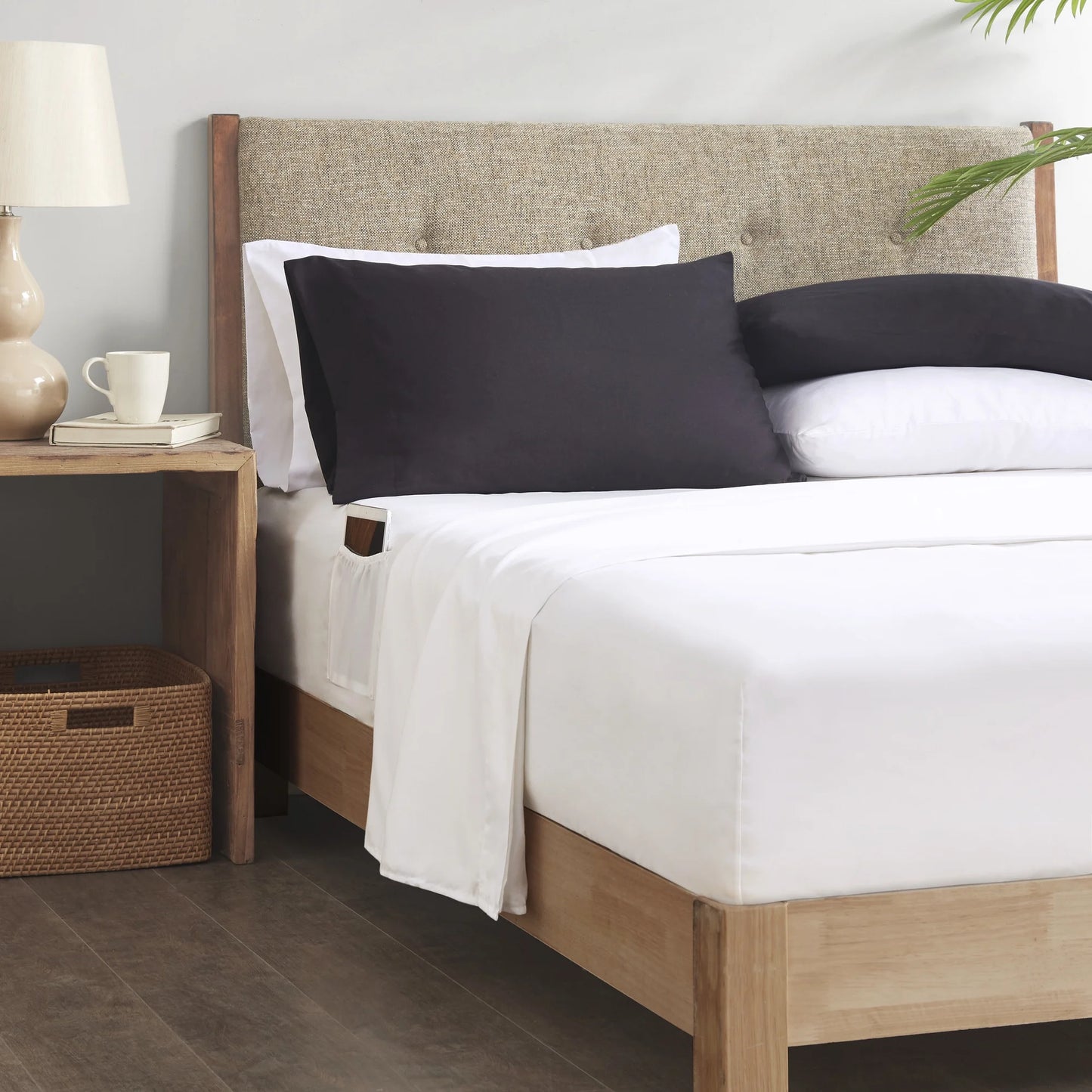 Twin Size Comforter Sets, Black Bed in a Bag Twin, 6 Pieces Bedding Comforter Set with Bed Sheets and Side Pockets