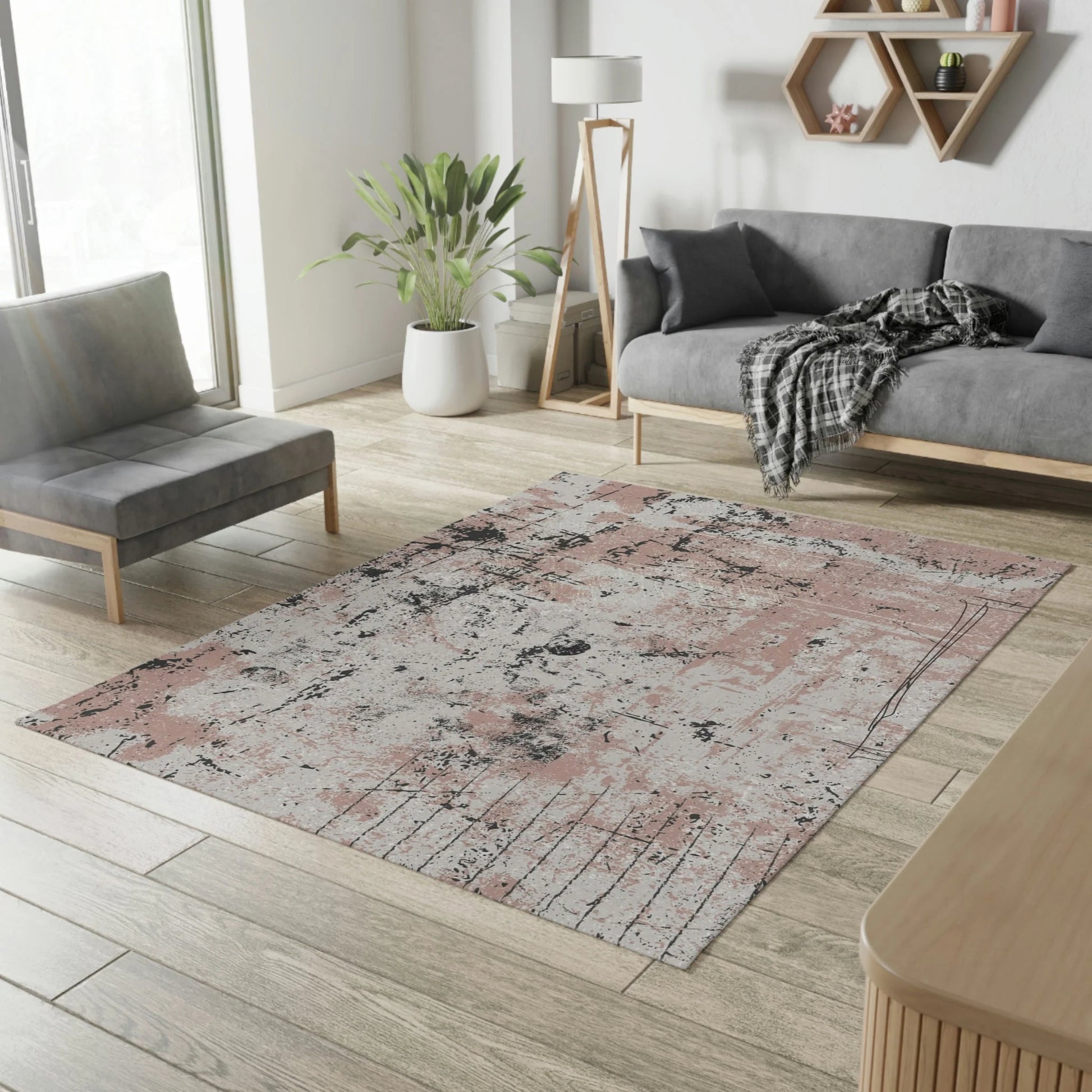 Area Rug Meditation Rectangular Multipurpose PALE - Minimal by QN