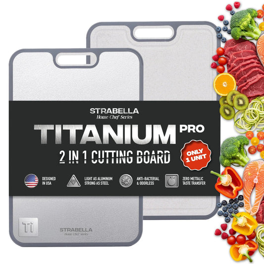 Titanium Cutting Board – Antibacterial, Scratch Resistant Holiday Gift Set