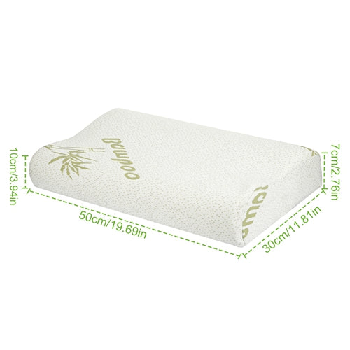 Bamboo Memory Foam Sleep Pillow Contoured Cervical Orthopedic Pillow Neck Support Breath Pillow