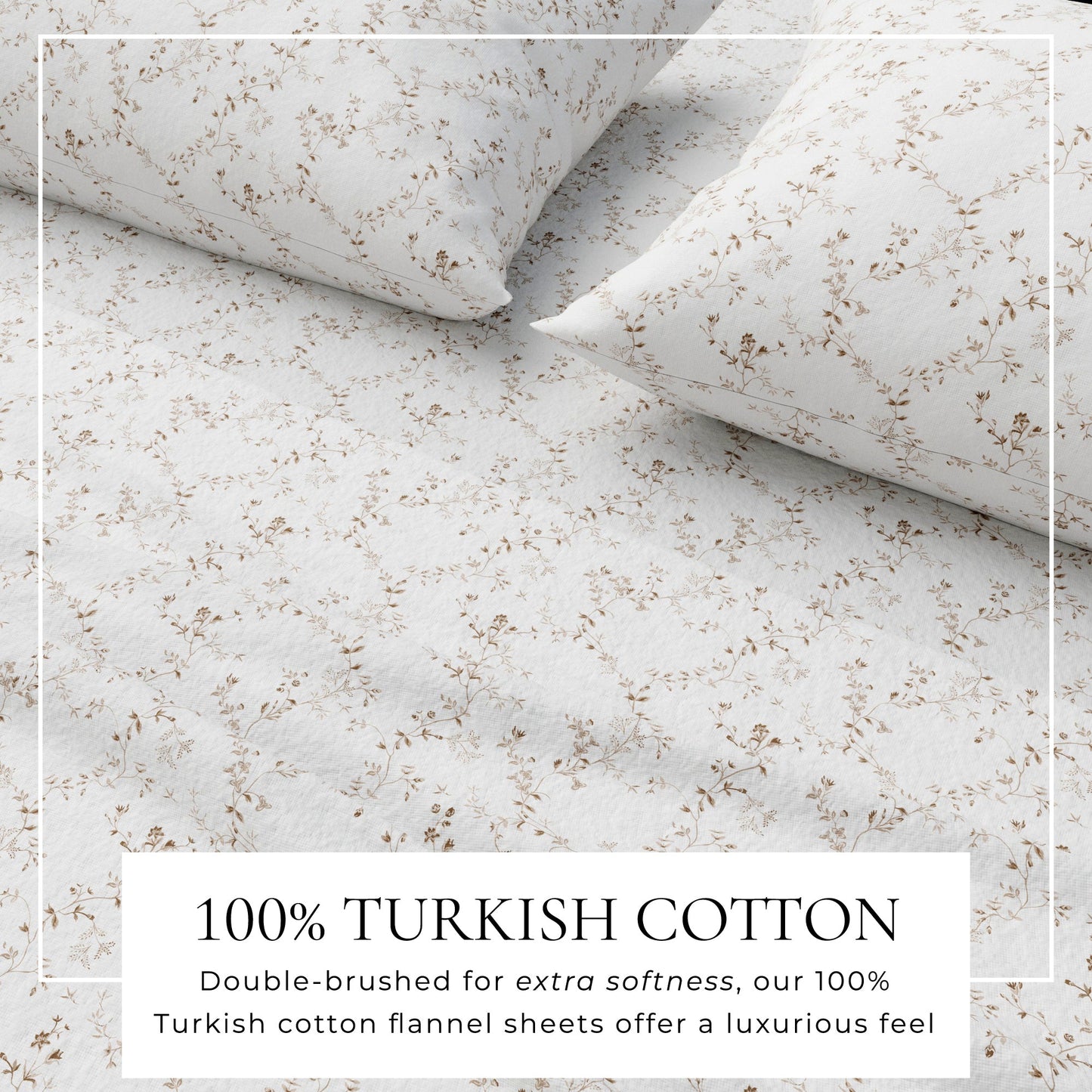 Turkish Cotton Flannel Sheet Set - Winter Floral Collection