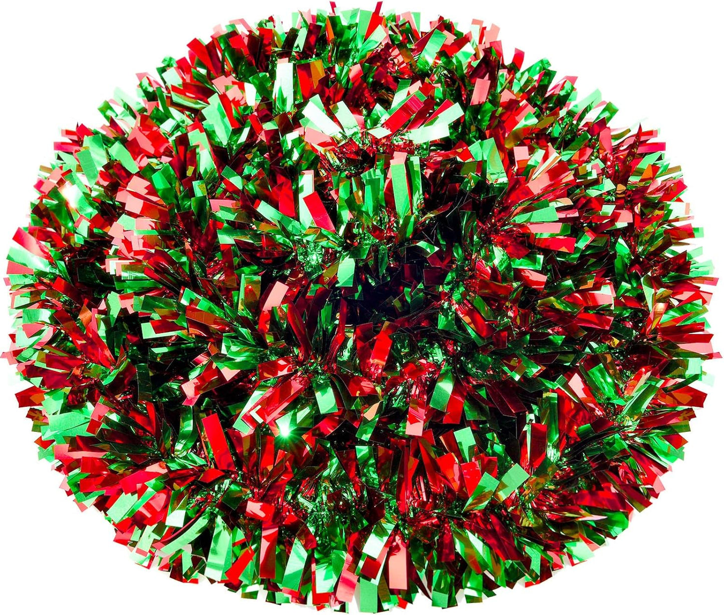 26.2 Ft Christmas Tinsel Garland Red and Green Metallic Tree Garland Glitter Party Tinsel Hanging Decorations for Christmas Tree Wedding Birthday Party Supplies