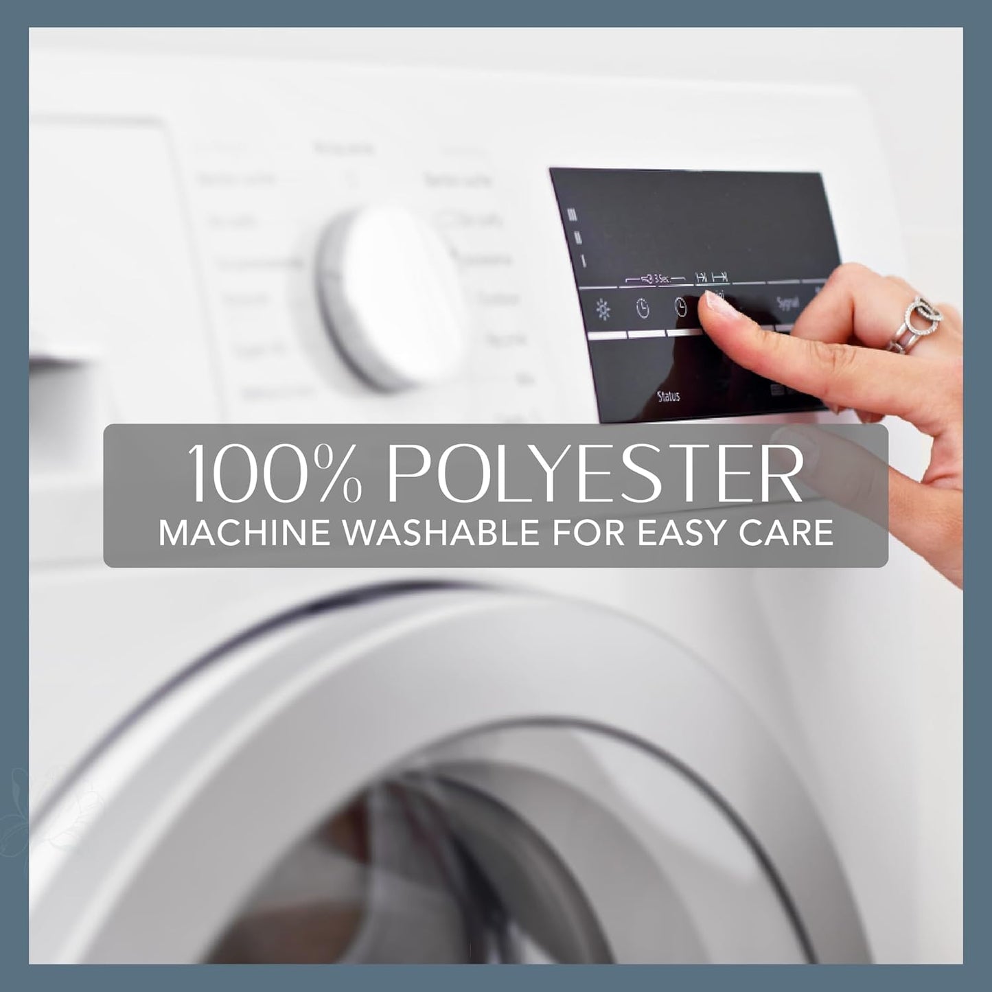 Home Fashions Swaying Leaves Bordered Fall, Seasonal and Holiday Tablecloth, 52"X70" Oblong/Rectangle, Multi