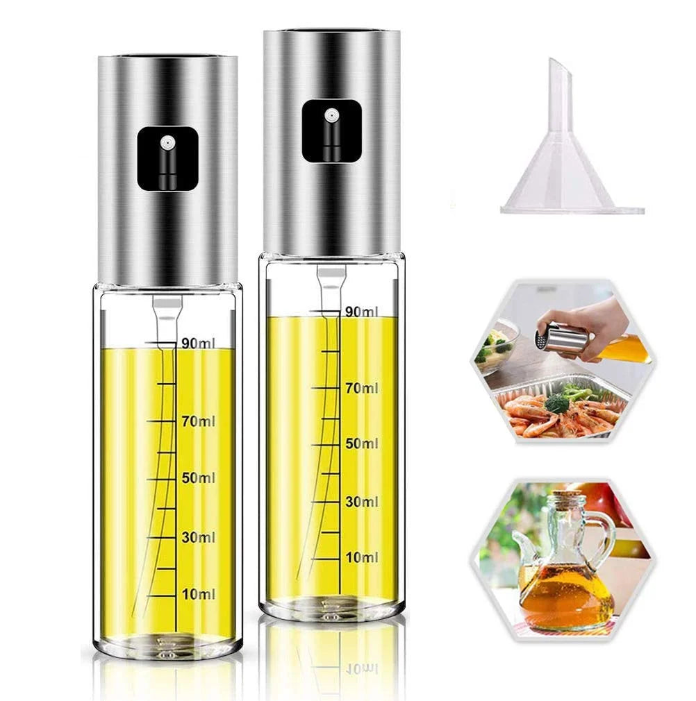 Oil Sprayer, 2 Pcs Olive Oil Sprayer Oil Sprayer with Olive Oil Holder, Fried Chicken, BBQ, Baking, Barbecue, Air Fryer, Salad, Olive Oil Dispenser Set
