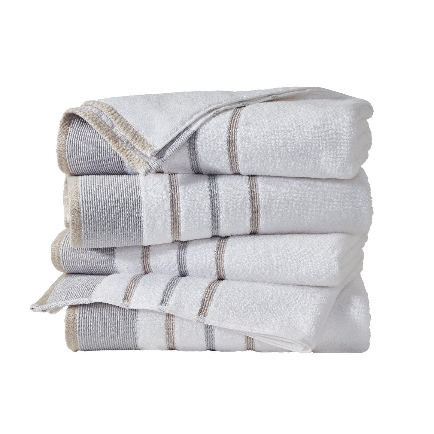 Decorative Cotton Stripe Bath Towel Set - Noelle Collection