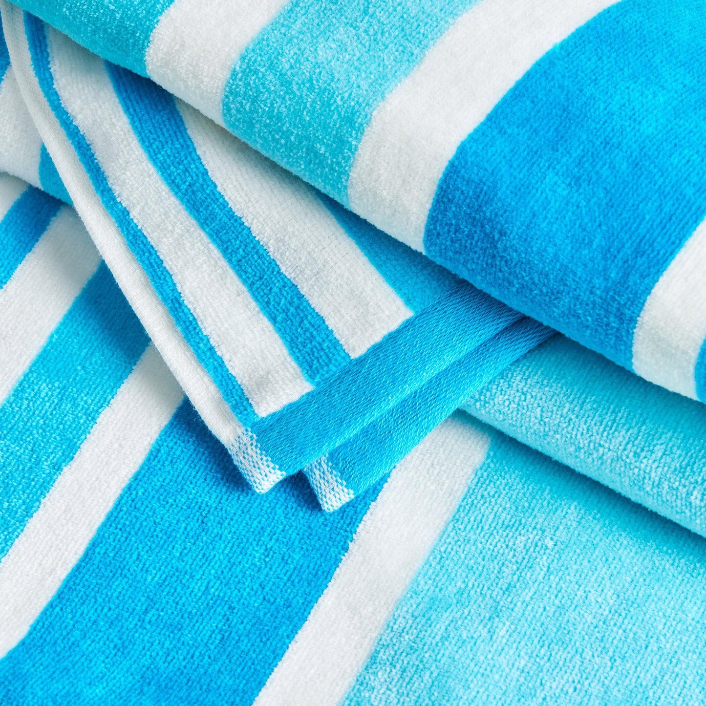 Cotton Velour Cabana Stripe Beach Towel - Novia Collection