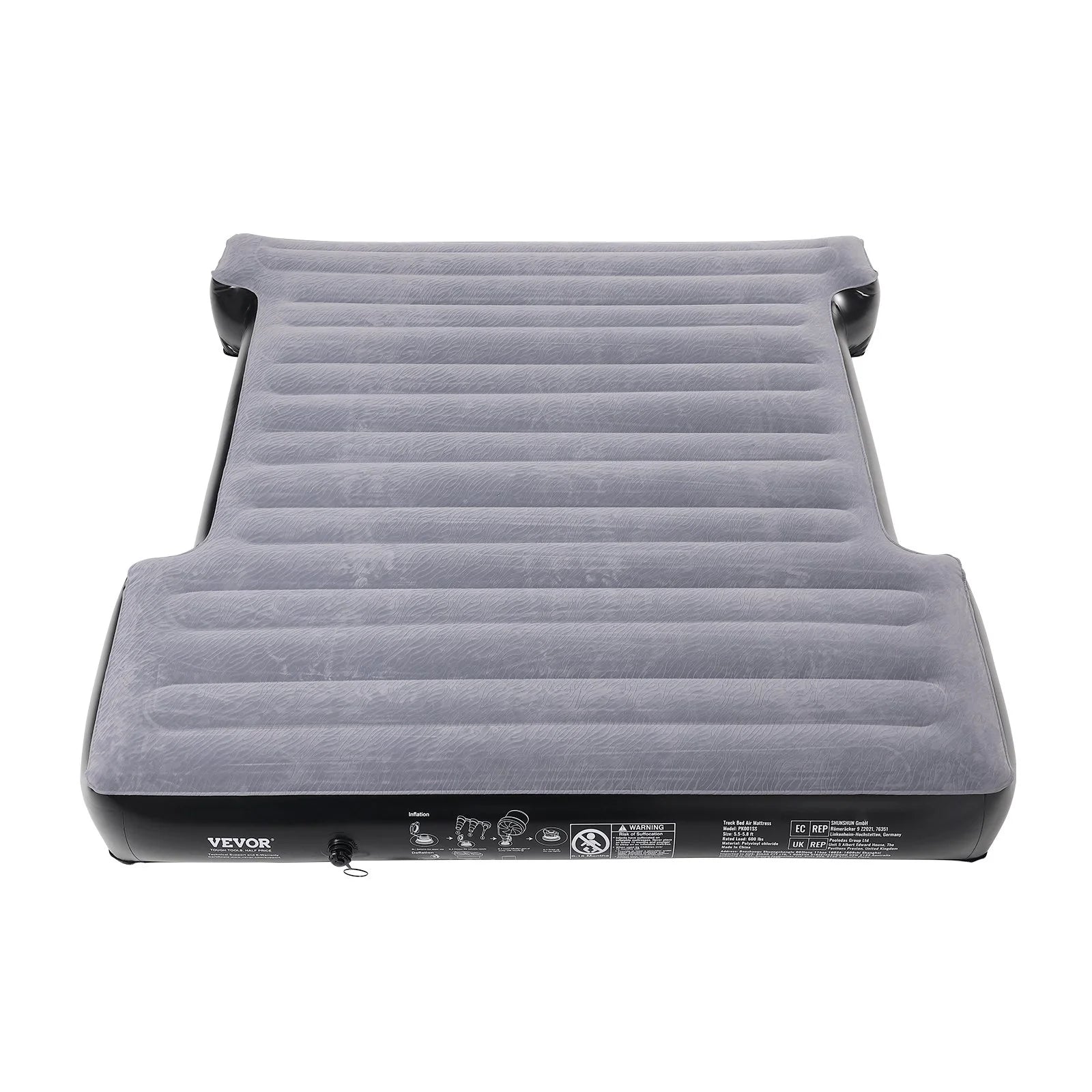 VEVOR Truck Bed Air Mattress, for 5.5-5.8 Ft Full Size Short Truck Beds, Inflatable Air Mattress Camping Bed with 12V Air Pump 2 Pillows, Carry Bag, for Silverado, RAM, F Series, Sierra, Titan, Tundra