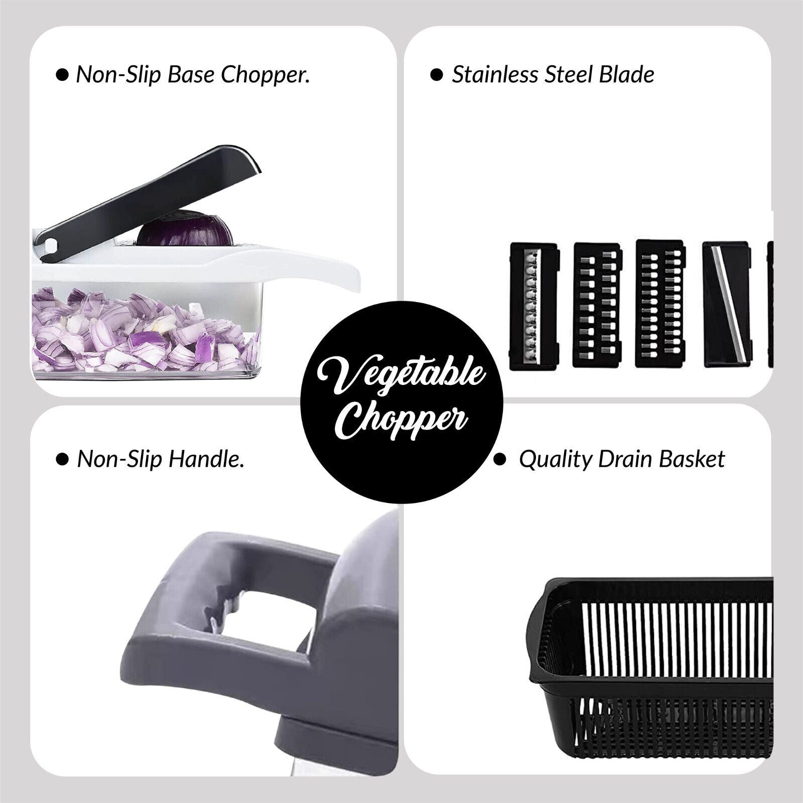 12 in 1 Vegetable Spirilizer Chopper Slicer Grater with Container