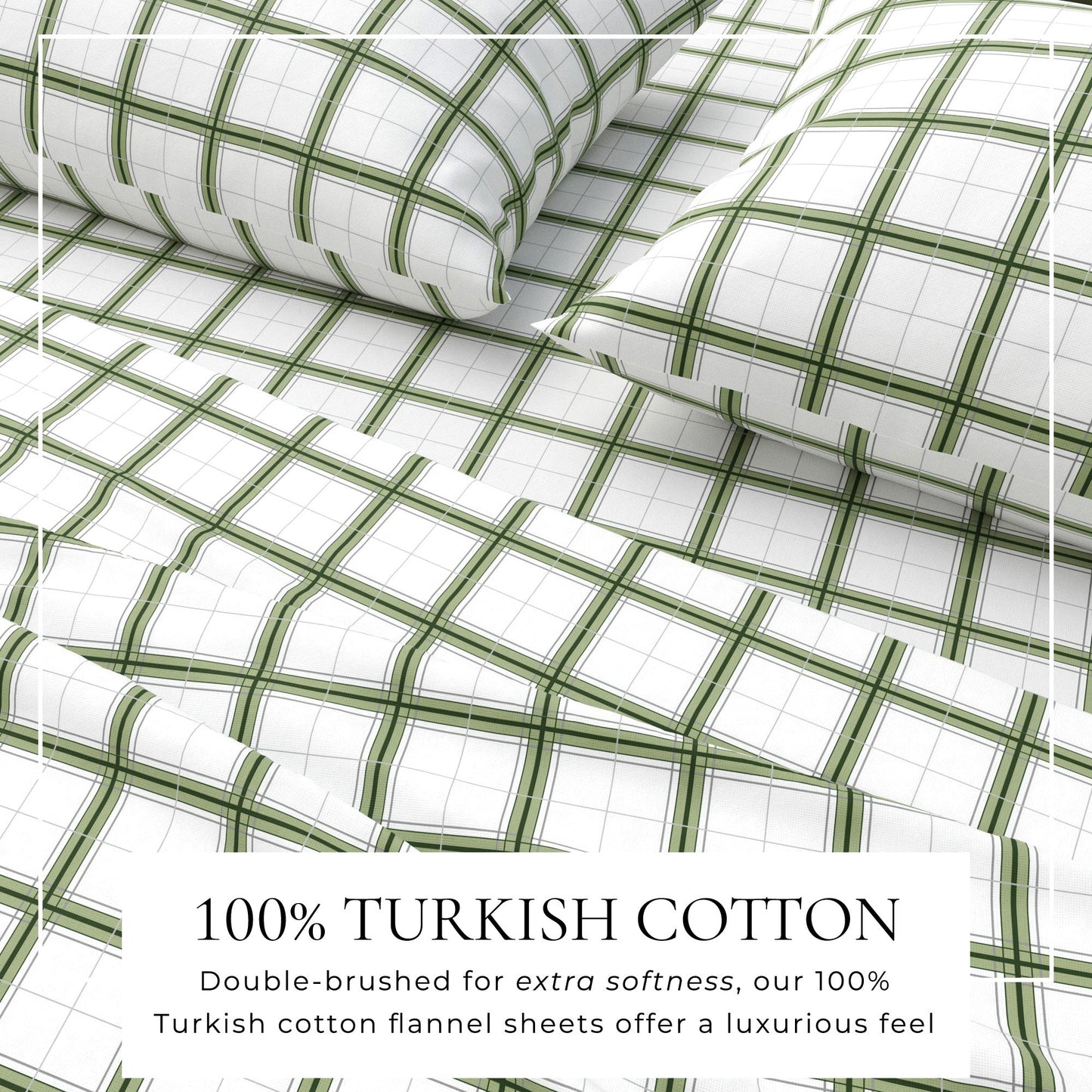 Turkish Cotton Flannel Sheet Set - Plaid & Stripe Collection
