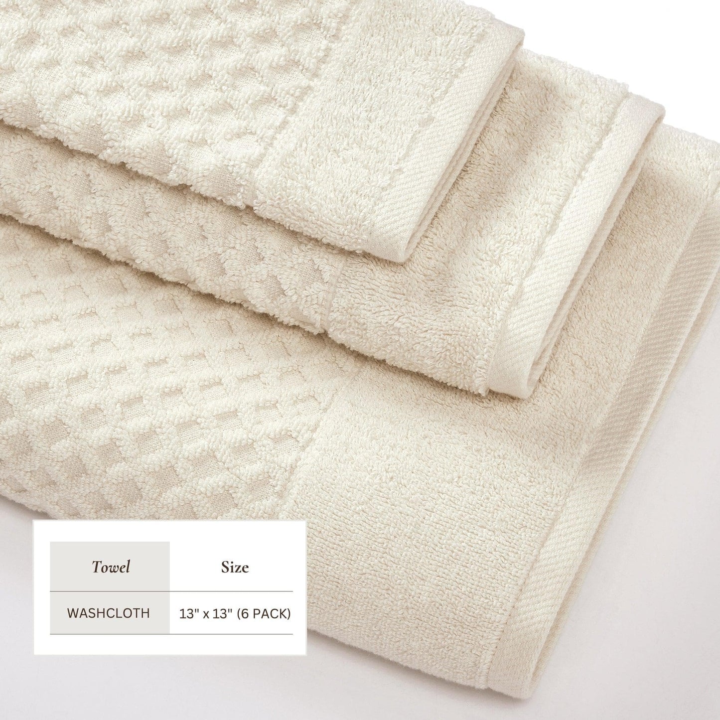 Cotton Diamond Waffle Weave Bath Towel Set - Grayson Collection