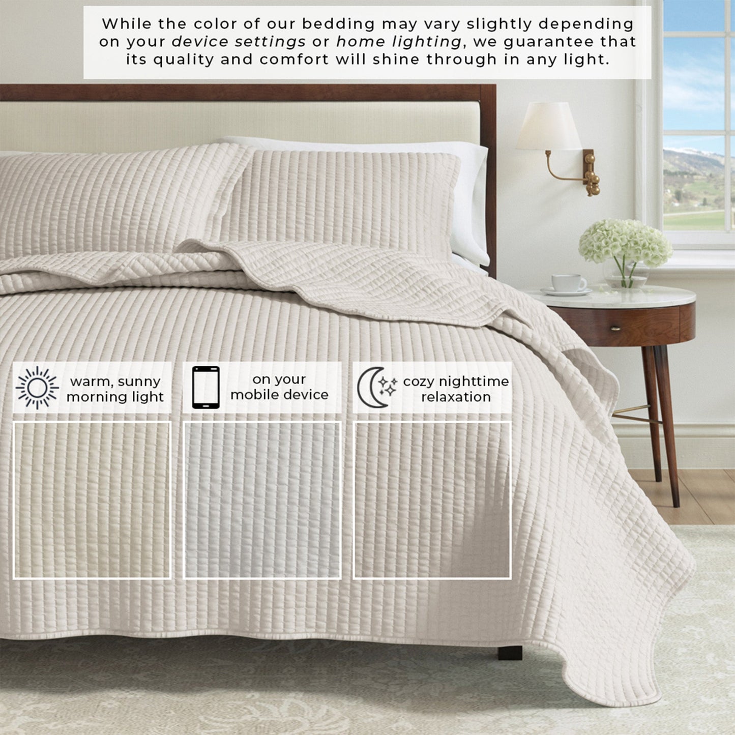 3-Piece Solid Quilt - Alicia Collection