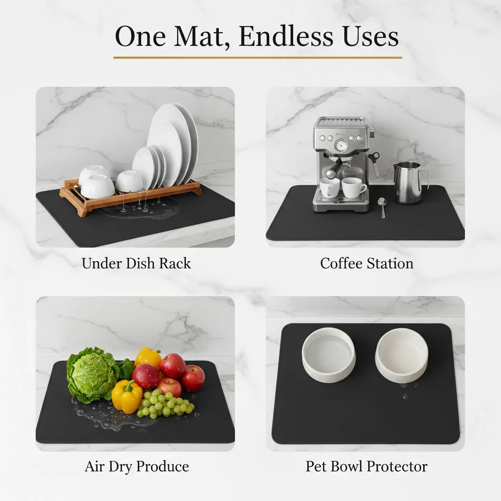 Dish Drying Mat – Absorbent, Non-Slip Kitchen Mat | Strabella