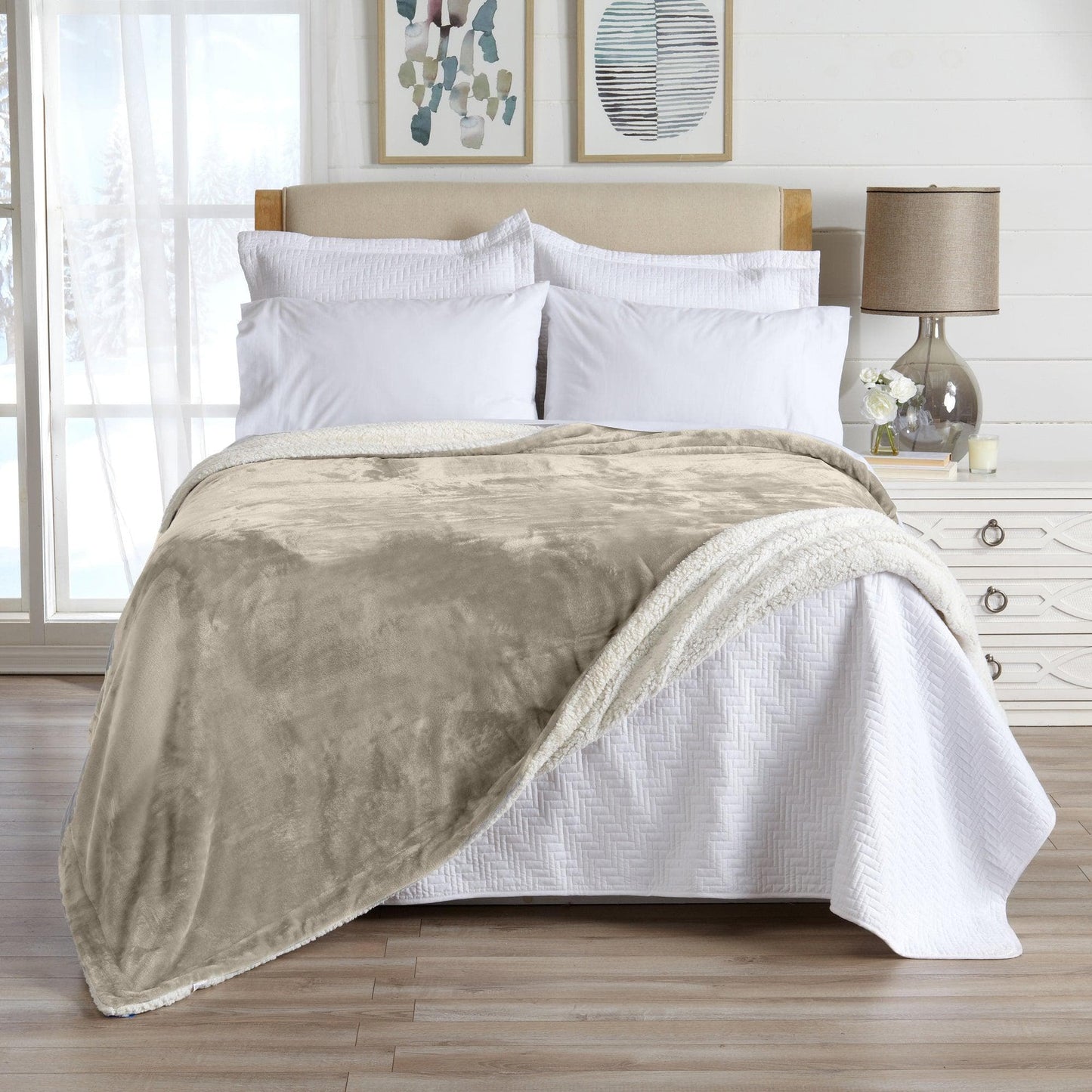 Velvet Plush Sherpa Luxury Bed Blanket - Kinsley Collection