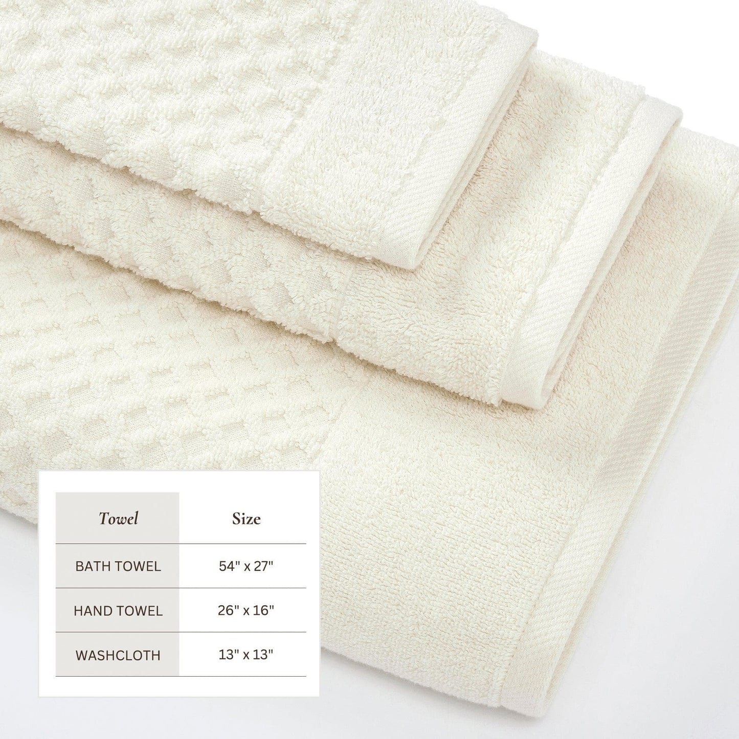 Cotton Diamond Waffle Weave Bath Towel Set - Grayson Collection