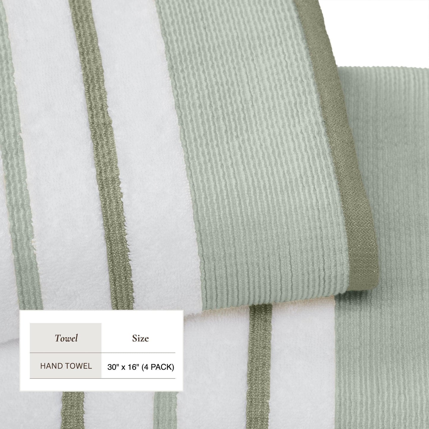 Decorative Cotton Stripe Bath Towel Set - Noelle Collection