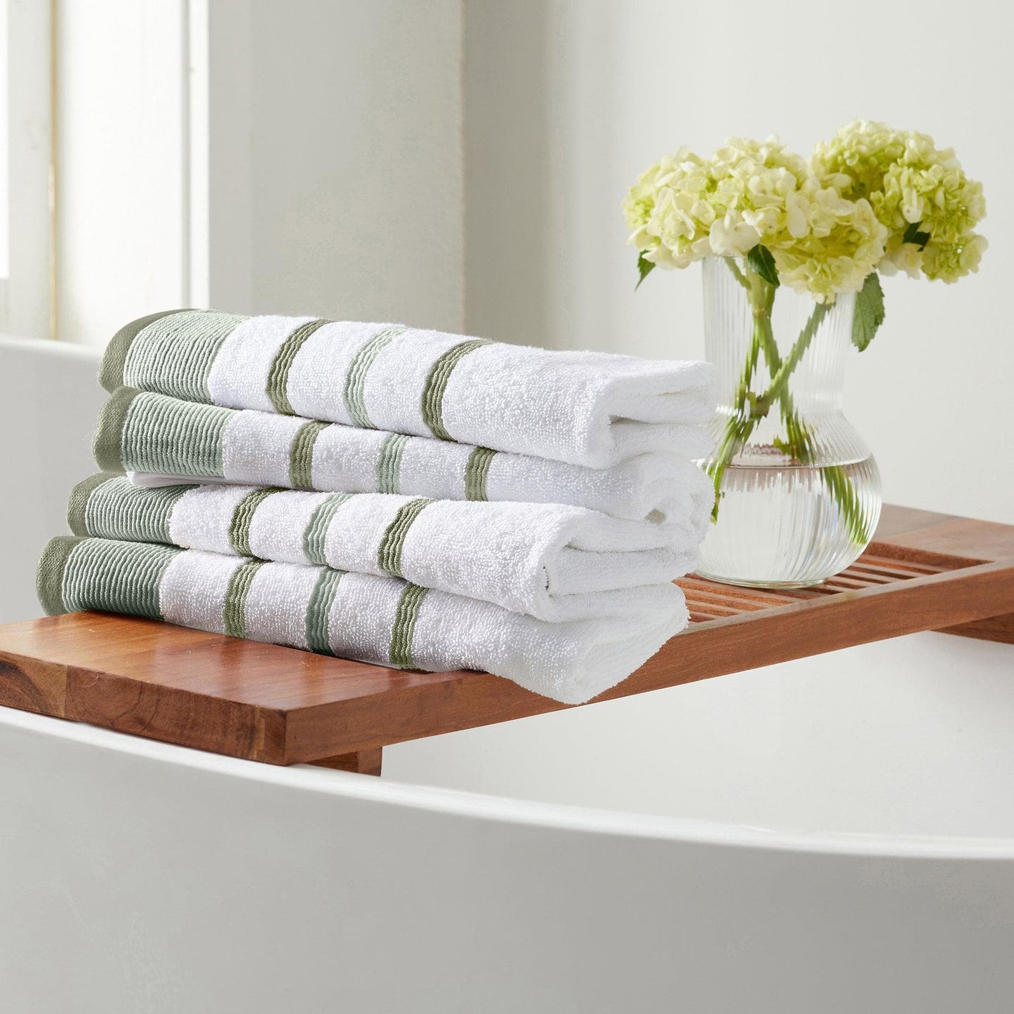 Decorative Cotton Stripe Bath Towel Set - Noelle Collection