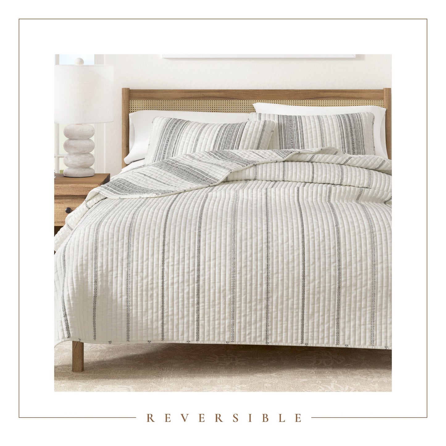 3-Piece Stripe Quilt - Wesley Collection