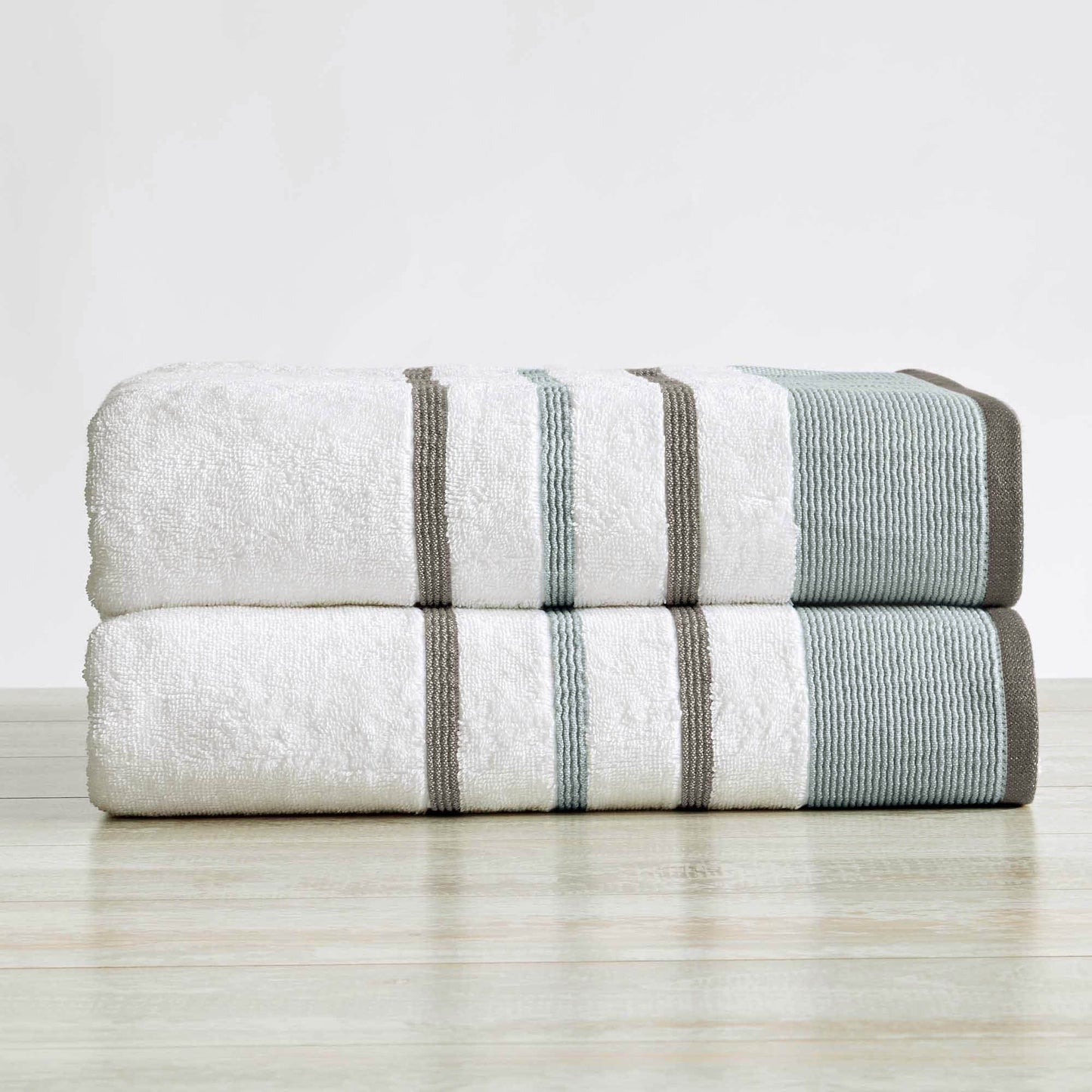 Decorative Cotton Stripe Bath Towel Set - Noelle Collection