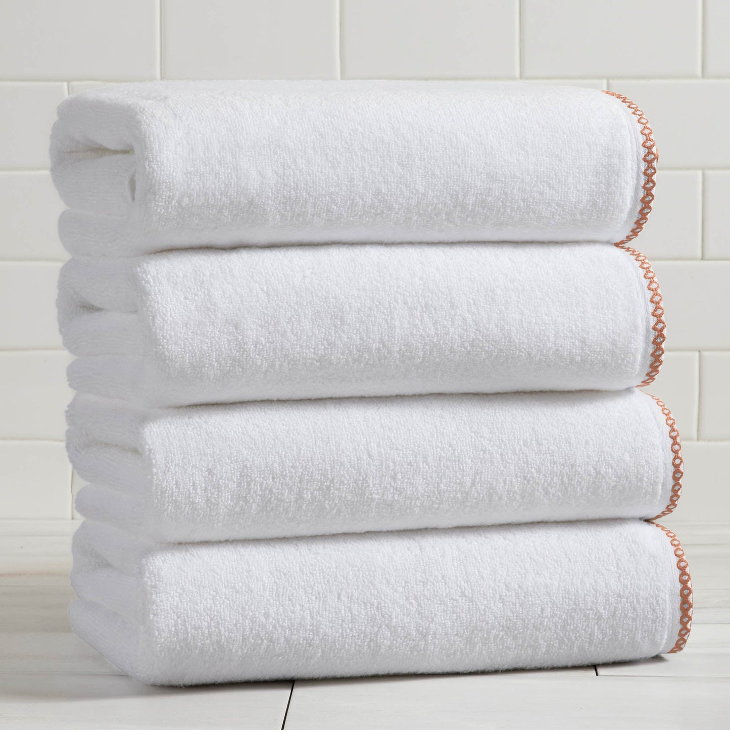 Cotton Border-Stitched 6-Piece Towel Set - Valery Collection
