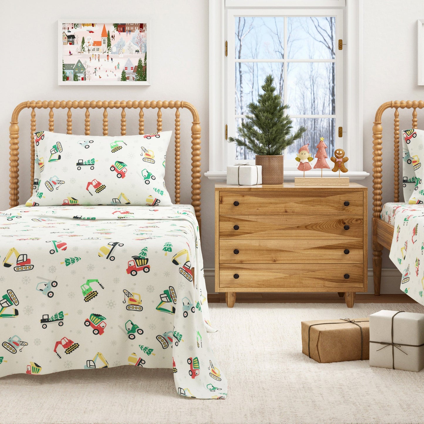 4-Piece Turkish Cotton Christmas Flannel Sheet - Whittaker Collection