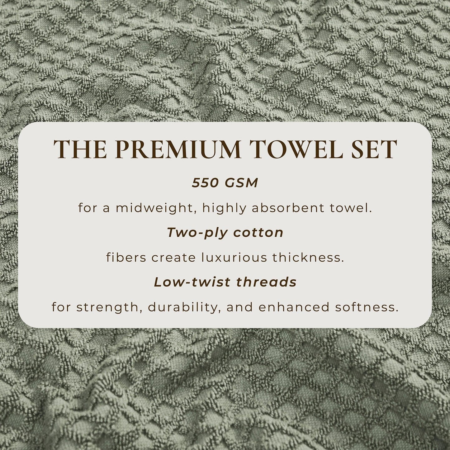 Cotton Diamond Waffle Weave Bath Towel Set - Grayson Collection