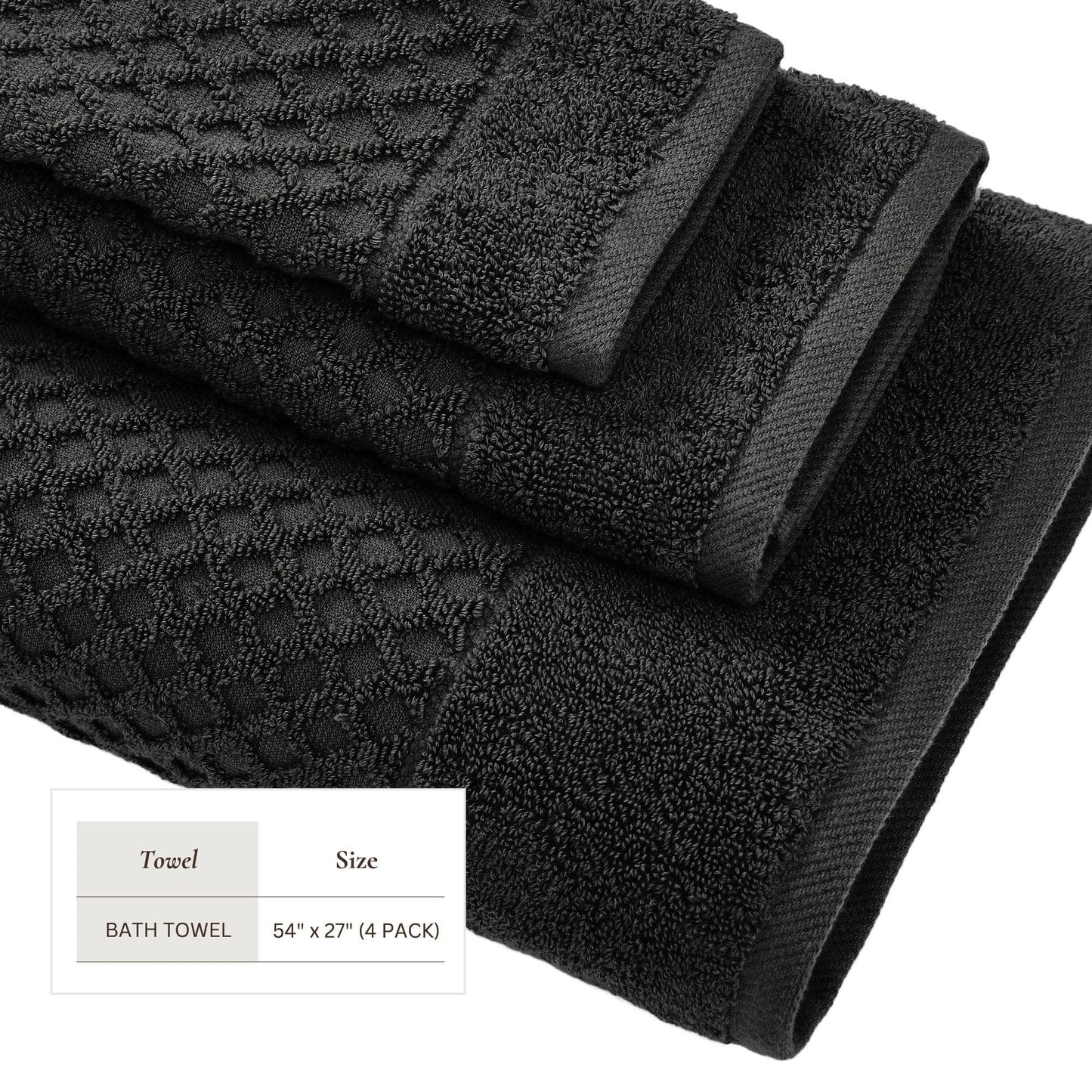 Cotton Diamond Waffle Weave Bath Towel Set - Grayson Collection