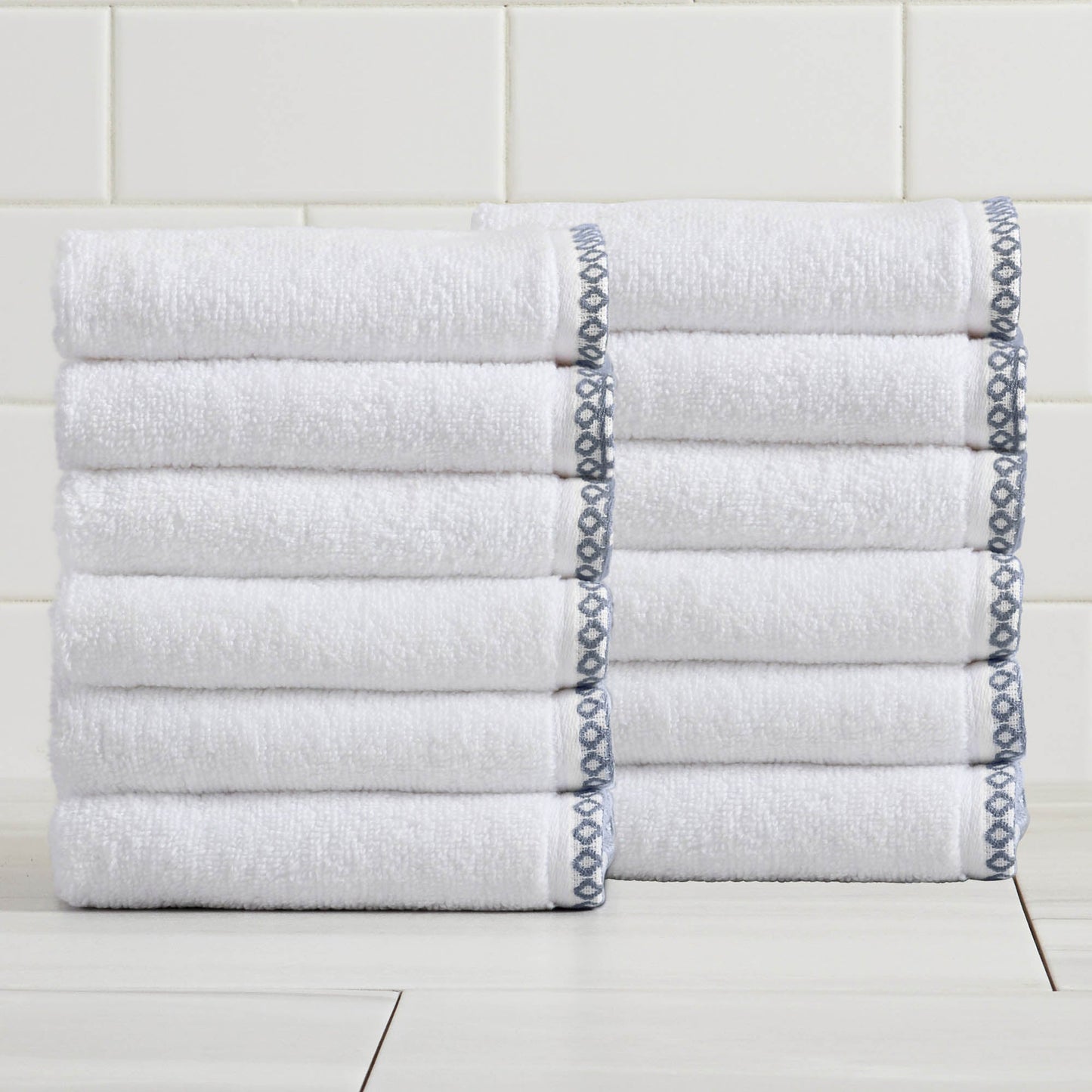 Cotton Border-Stitched 6-Piece Towel Set - Valery Collection